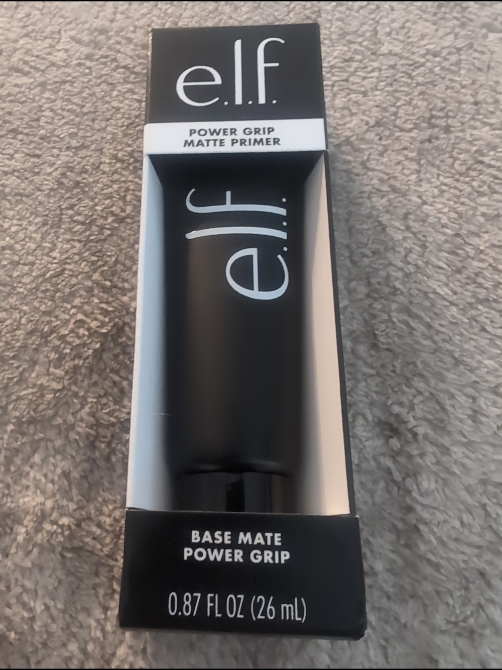 e.l.f. Power Grip Matte Primer in Black and White Packaging